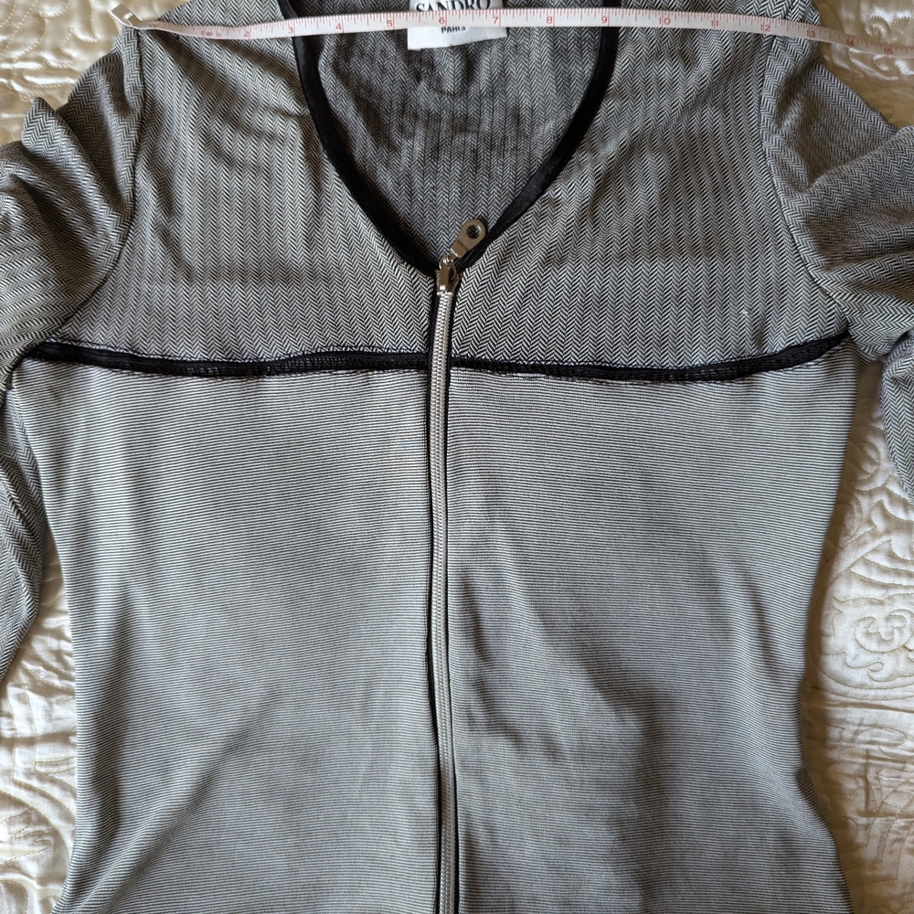 Sandro Gray Herringbone Jacket